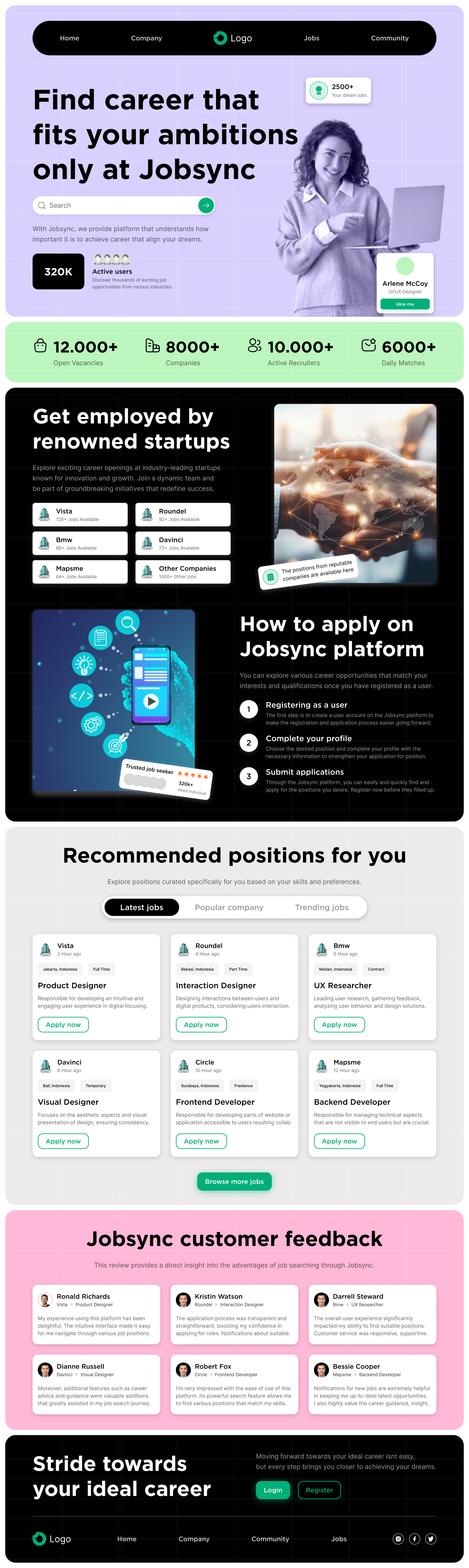 Landing Page for Find Career Website landing page