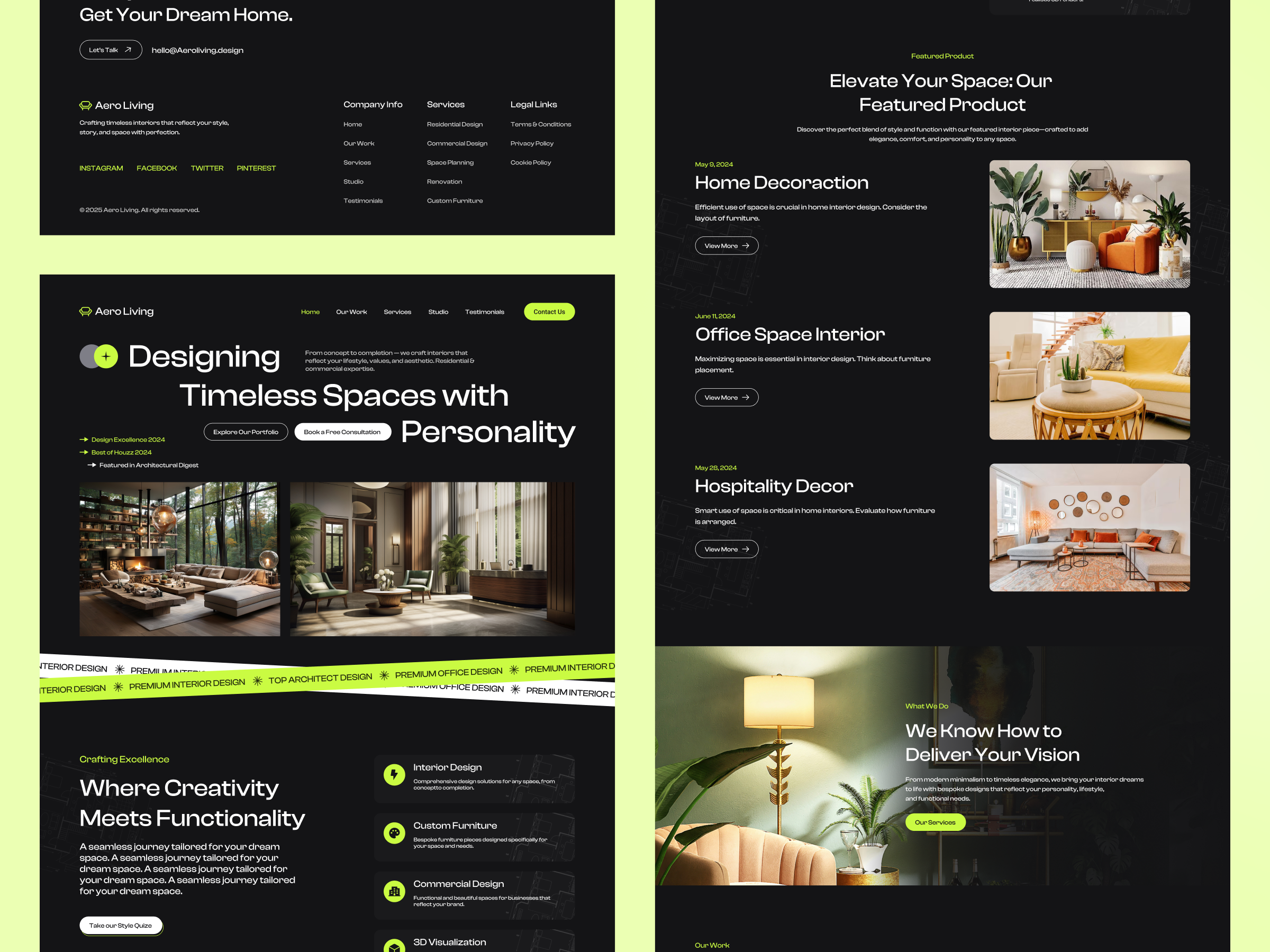 Example of Interior Website UI UX Design