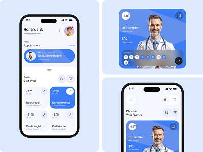 Doctor Appointment app clearn doctor doctor app design doctor appointment healthcare healthcare app medical medicine mobile mobile app online consultation online doctor pharmacy pixelnaiem product design ui design
