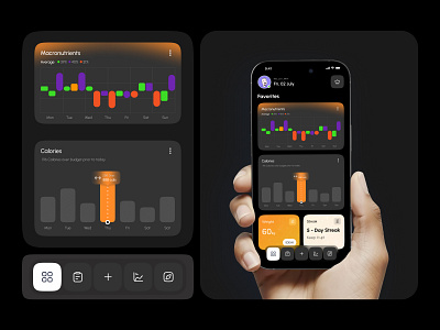 Lose it - Calorie Tracker App Design app design calorie tracker dark mode health app health tracker lose it mobile app ui ux weight loss
