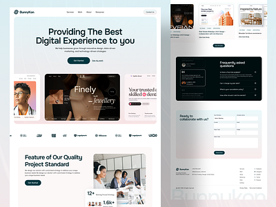 BunnyKon - Service based platform landing page design casestudypage design landing page ui design ux web design website