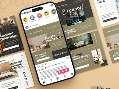 Minimal Modern Social Media Carousel Posts of Luxe Living Studio ashwastikadesignstudio branddesigners creativegrid dribbblebranding dribbbleinspiration dribbbleshowcase elegantvisuals furnitureaddesign furniturepostdesign furnitureui furnitureux interiorcarouseldesign interiordesignconcept luxurydesignfeed marketingpostdesign minimalpostdesign mockuplovers postdesigners premiumdesignwork socialmediagraphics