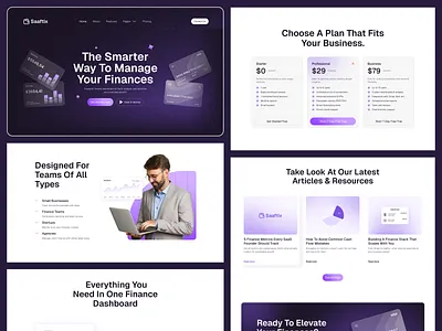 Saaftix - Finance saas website branding design finance landing page safftix sass website ui ux web design webpage website