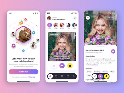 Dating App UI Design appui chatappui darkmodeui datingappui figmadesign loveapp matchmakingapp mobileappdesign mobileux modernui onboardingdesign responsivedesign socialappdesign swipeapp tinderui ui ui design uiux design userprofileui ux