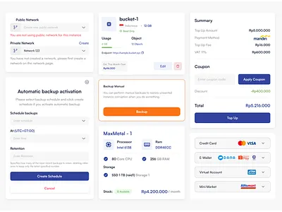 Maxcloud - Storage and Payment Widget clean cloud computing dashboard fintech internet server ssh topup web white widget