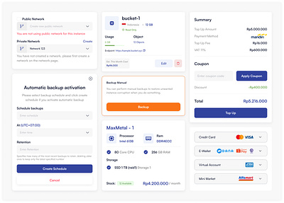 Maxcloud - Storage and Payment Widget clean cloud computing dashboard fintech internet server ssh topup web white widget