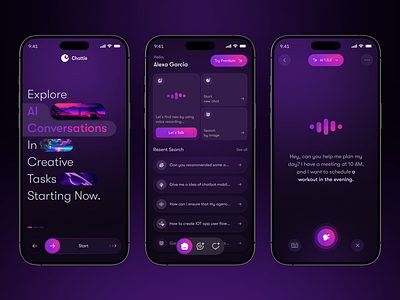 AI Chatbot & Image Generator Mobile App ai ai app ai bot ai chatbot ai image generator chat app chatbot chatgpt clean ui conversation dark mode ui ios app message app mobile app ui openai voice assistant web3
