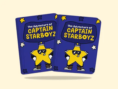 Captain Starboyz Design ⭐😎 blue book book cover character design classic cartoon confident cool design graphic design illustration kids logo merchandise print design retro star study case toddler vector yellow