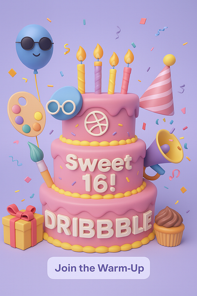 Dribbble's 16th! 3d dribbble graphic design illustration