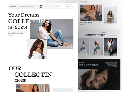 Fashion Landingpage UI Design ecommercedesign fashionbrand creativeui fashionlandingpage fashionui fashionwebsite landingpagedesign luxuryfashionui minimalui moderndesign responsivedesign styleanddesign trendydesign
