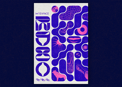 Poster 08 - Interface 2980 cyberpunk design editorial editorial design futuristic graphic design photoshop poster poster art risograph risography tecno