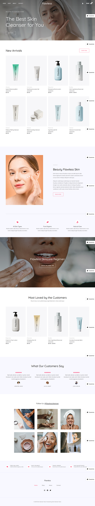 Shopify Skin Cleanser Store / Ecommerce / Store Design best cleanser shop best cleanser store design redesign dropshipping ecommerce ecommerce store ecommerce store design figma landing page landing page design online shop online shop design online store pagefly shopify shop design shopify store skin skin care item skin care item website skin care store