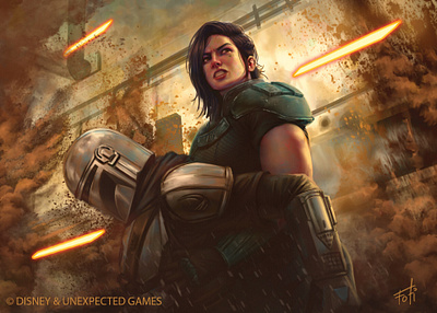 The Mandalorian Adventures X Anthony J.Foti disney fantasy gaming painterly portrait star wars