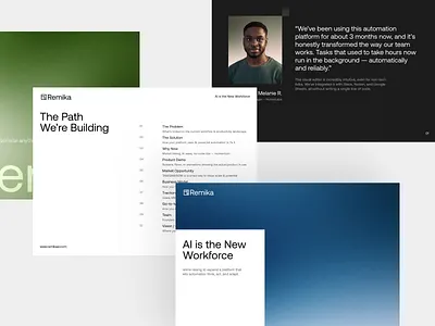 Remika - Presentation artificial intelligence brand book branding clean deck design investor investor presentation minimal minimalist pitch pitch deck presentation