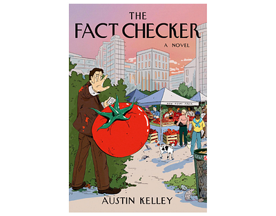 The Fact Checker X Amber Day book cover cartoon drawing fruits markets publishing