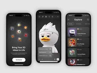 3D Object Builder – Mobile UI 3d 3d builder 3d design builder concept design tool mobile app mobile application ui uiux ux