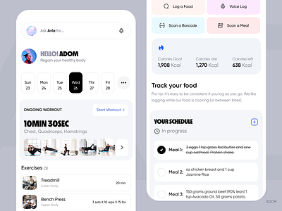 AI Fitness App adom ai ai app ai fitness app app app design app ui fitness app gym app health app ui ux workout app