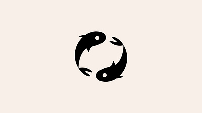 Yin yang fish logo branding china circle cosmodrome art design fish geometric graphic design illustration logo logofolio malina cosmica oriental sale salmon spirit vector yang yin yoga