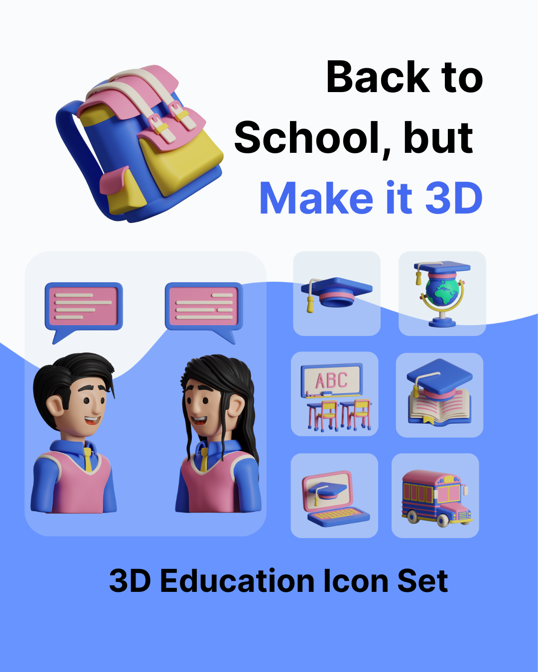 3D Education Icon Set 3d branding design graphic design icons illustration