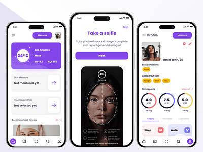 AI Skincare Cosmetologist App UI UX Design | Skin Disease Scan aiappdesign aidermatology aiskinfan dribbbledesign mobileappdesign skinanalysisapp skincareapp skinhealthapp smartbeautyapp wellnesstech