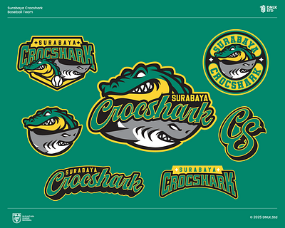 Surabaya Crocshark Logo baseball branding design esport esport logo graphic design illustration logo mascot sport logo vector