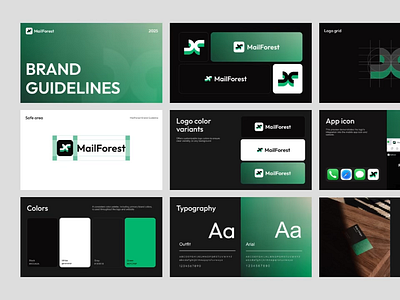 MailForest - Brand guideline app icon brand design brand guidelines branding color palette design inspiration design system logo design typography ui ui design visual identity