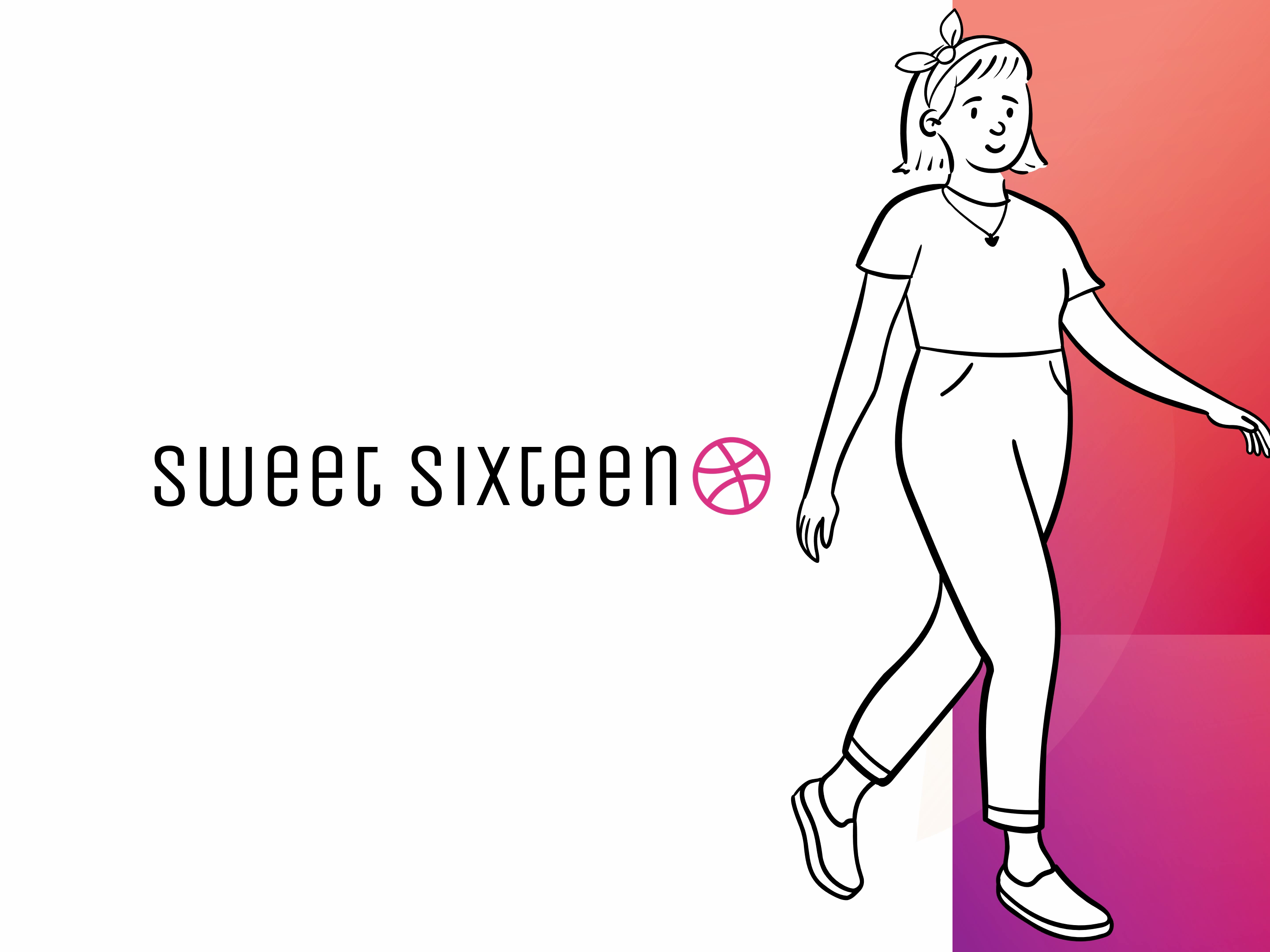 Sweet Sixteen Dribbble🎉 animation design graphic design powerpoint template