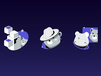 Cripz Icons bear bitcoin branding crypto exchange hero mascot ui wallet