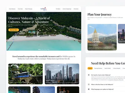Malaysia Travel Website Redesign — Explore Cultures & Nature companyprofile dekstop design government government website homepage landing page landing page ui malaysia malaysia travel redesign tourism travel ui uidesign uiux ux uxdesign web design website