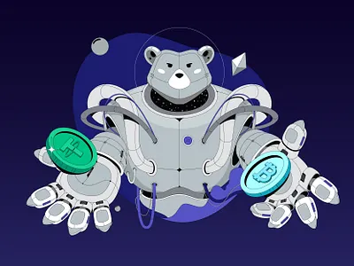 Cripz bear bitcoin character crypto cyber exchange masco matrix