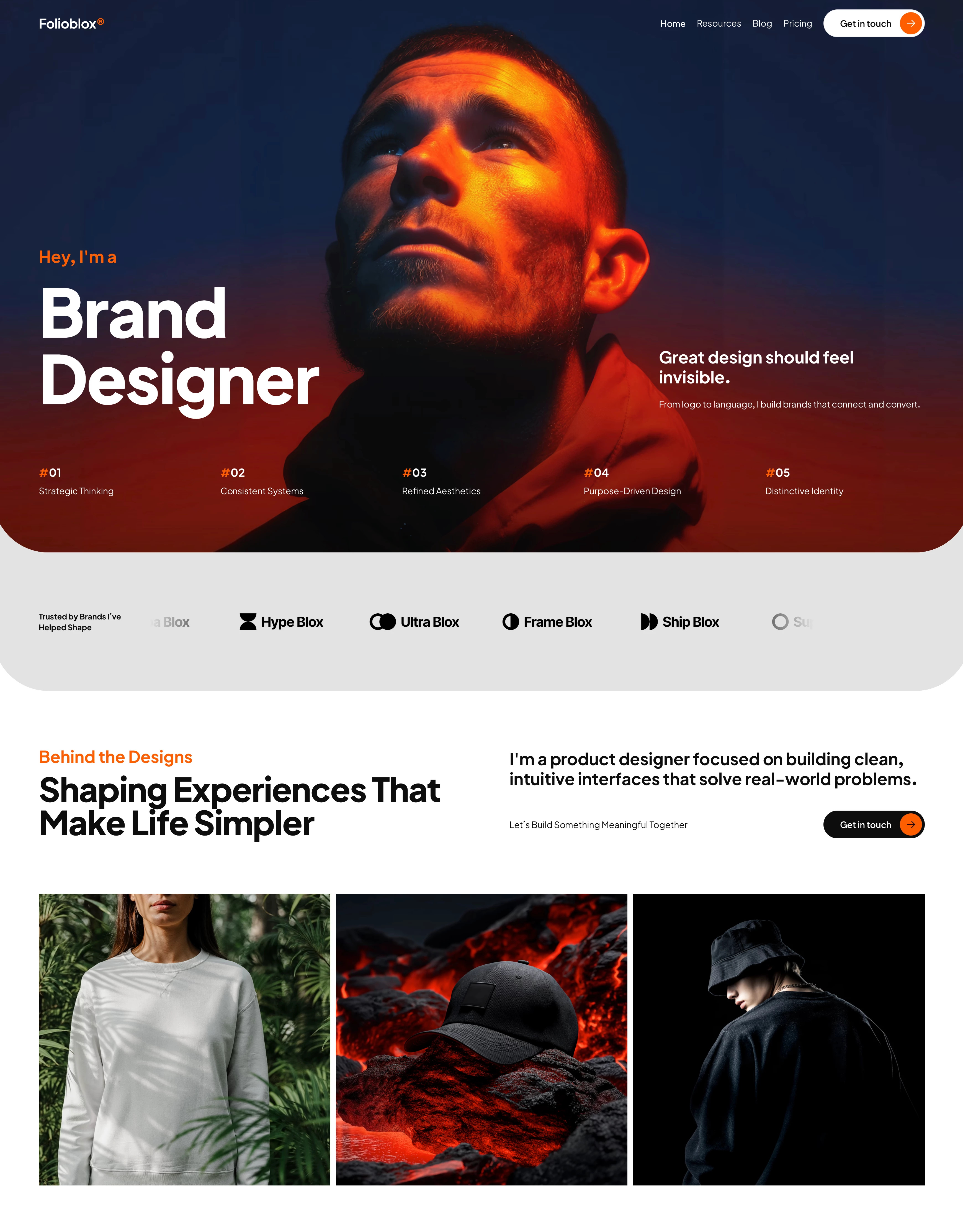 Portfolio website template for Framer cta framer graphic design header headline hero home landing portfolio ui webdesign website