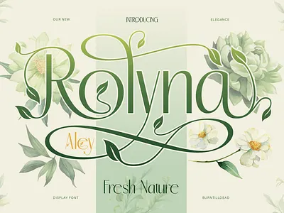 Rolyna botanical font branding font custom font display font editorial font elegant font feminine font font font style free font leafy font logo font luxury font modern serif nature font organic font romantic font skincare logo font type design wedding font
