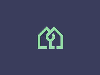 House + key + M architecture building construction double meaning home house key letter lettermark line logo logo logo design logo designer m minimalist real estate realtor roxana niculescu simple startup logo