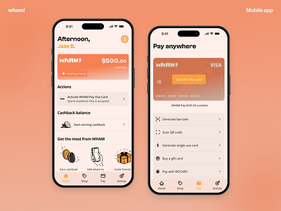 WHAM – Instant Digital Credit Card App UI creditcardapp digitalcard digitalwallet financeapp fintech fintechdesign mobilebanking neobank ui ux