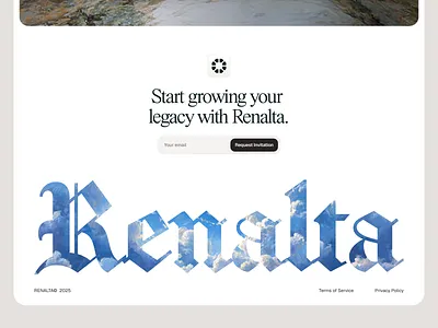 Renalta Legacy Footer footer landing page logo minimal serif ui ux webdesign website