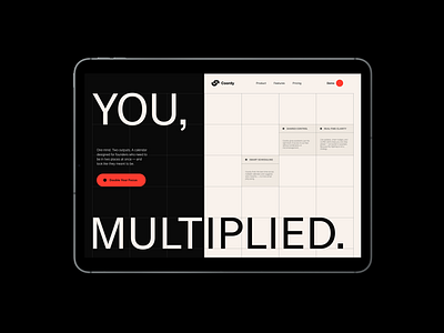 Calendar App Hero Section branding brutalist website cargo collective framer website graphic design hero section layout minimalism saas website swiss grid ui web design website website concept