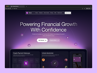 Finance Landing Page banking clean crypto currency finance fintech landing page minimal modern design oripio product design ui design ux design wallet web design website