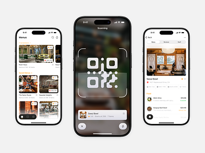 Servd app app design code discount food menu mobile mobiledesign order product design qr rate restaurant scan shop ui uiux