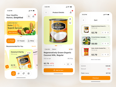 Grocery Shopping App add to cart app app design checkout grocery grocery app grocery shopping groceryapp ios mobile mobile app mobile ui product design product details shopping shopping app shoppingapp ui ui design uiux