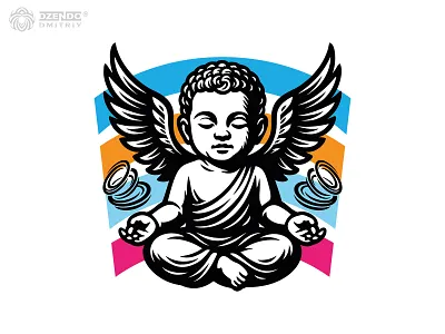 BABY BODHI baby logo branding buddha logo energy logo logo meditation branding meditation logo mindfulness monk logo peaceful logo spiritual branding spiritual logo wings logo zen logo