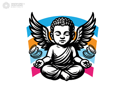 BABY BODHI baby logo branding buddha logo energy logo logo meditation branding meditation logo mindfulness monk logo peaceful logo spiritual branding spiritual logo wings logo zen logo