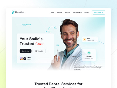 Dentist Website - Dental Clinic Website dental care dental care website dental clinic web design dental clinic website dentalclinic dentist appointment website dentist landing page dentist website dentistry design figma health care smile smilemakeover teeth ui ui design uiux ​​dentalhealth