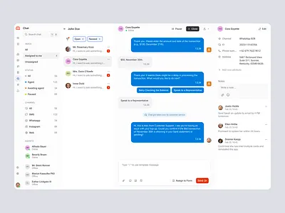 Chatform – Chat Inbox for SaaS Relationship Management chat inbox crm customer relationship management customer support dashboard inbox ui messaging platform multi channel chat product design saas saas dashboard saas design support dashboard ui ux web design