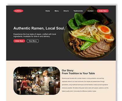 Landing Page Ramenia landing page landing page design restaurant restaurant ramen ui ui design ux ux design