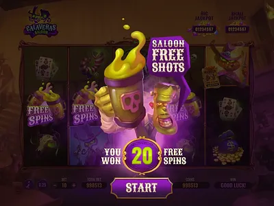 Online slot game Calaveras: Wild West animation casino character design digital art entertainment gambling game art game design gamedev gamedeveloper gaming gaming industry graphic design igaming illustration jackpot online casino slot design slotmachines slots
