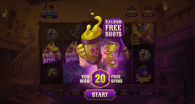 Online slot game Calaveras: Wild West animation casino character design digital art entertainment gambling game art game design gamedev gamedeveloper gaming gaming industry graphic design igaming illustration jackpot online casino slot design slotmachines slots