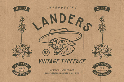 LANDERS DISPLAY TYPEFACE display font display typeface landers display typeface landers type vintage clean font vintage display font vintage font