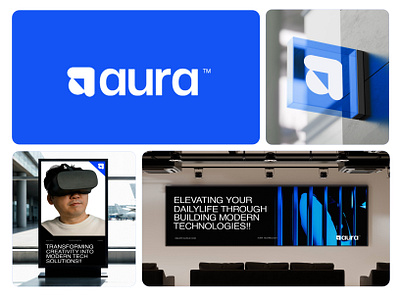 Aura - Technology - AI - Crypto - Web3 - Logo & Branding abstract logo ai app icon brand identity brand logo branding business branding crypto design device fintech technology visual identity web3