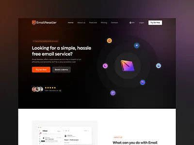 Email Service Provider Landing Page 2025 design button design campaign dark design email marketing email marketing landing page email marketing website email service provider figma footer design hero section landing page mail automation mailchimp saas web send mails trending ui design web design website design