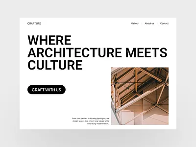 CRAFTURE bold typography clean design figma grid layout hero hero section landing page minimal ui swiss design ui design uiux website